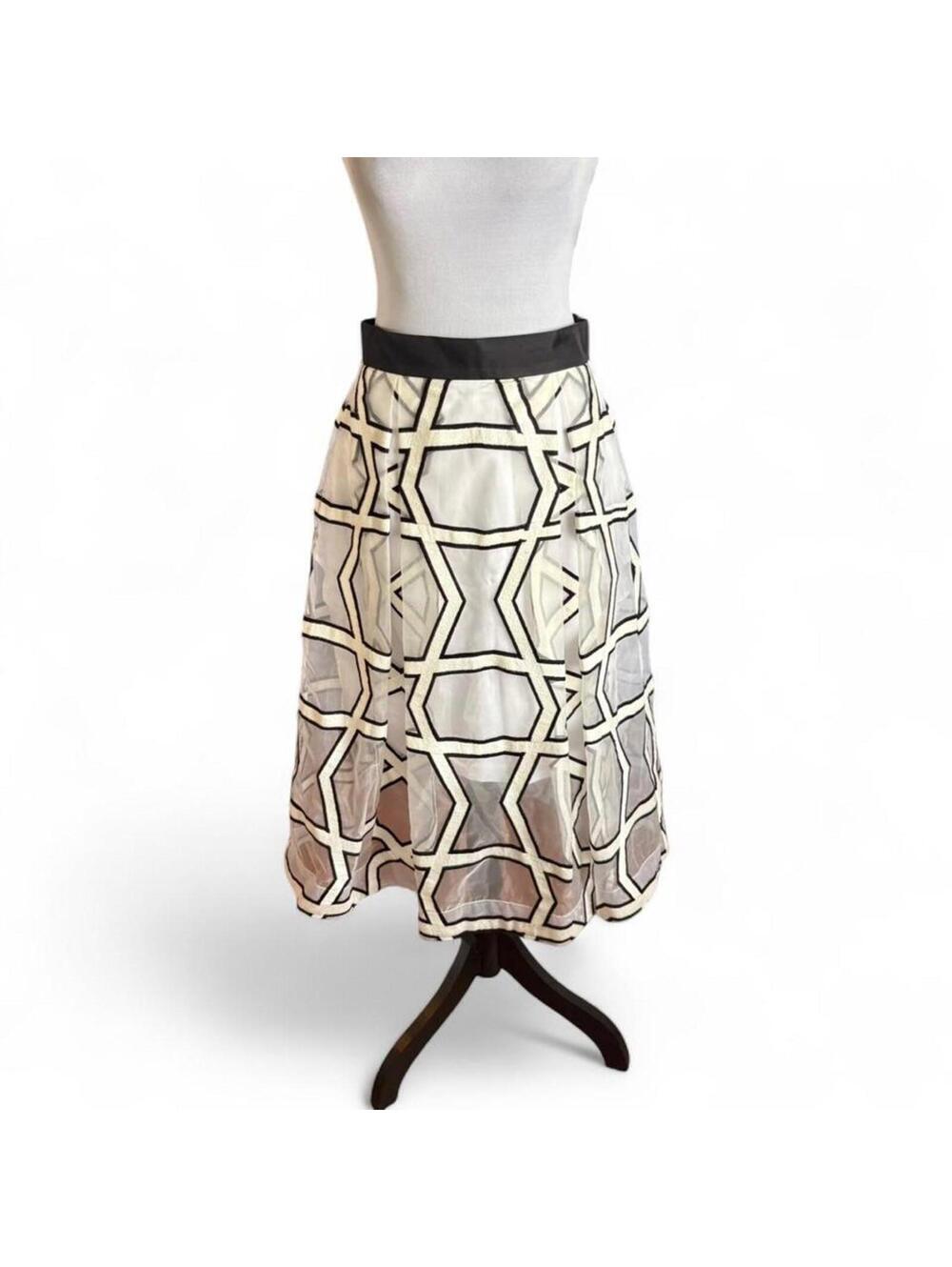 Nicholas black& white midi skirt elegant, made in Australia size 6#glamour